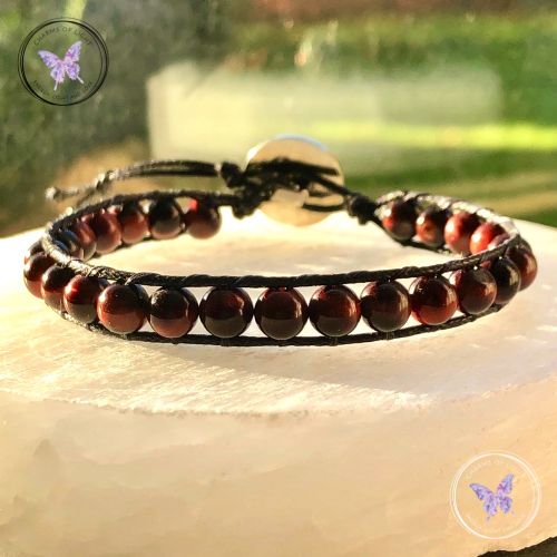 Red Tiger Eye 6mm Wrap Bracelet